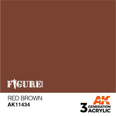 Акриловая краска RED BROWN – КРАСНО - КОРИЧНЕВЫЙ FIGURES АК-интерактив AK11434 детальное изображение Figure Series AK 3rd Generation