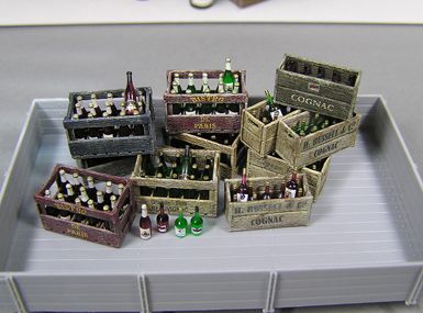 Бутылки шампанского и коньяка с ящиками детальное изображение Аксессуары 1/35 Диорамы