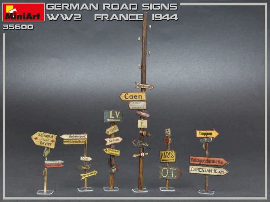 Немецкие Дорожные Знаки II Мировой Войны (Франция, 1944) детальное изображение Аксессуары 1/35 Диорамы