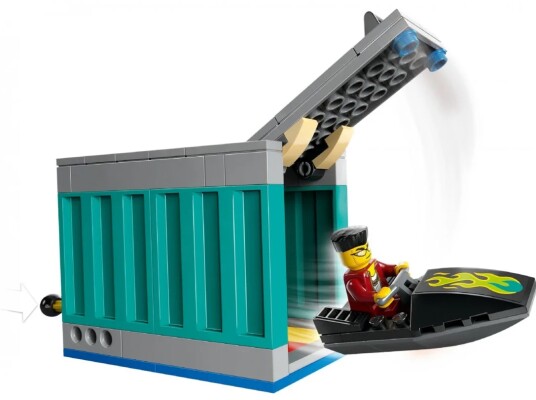 Конструктор LEGO City Полицейская моторная лодка и мошенническое укрытие 60417 детальное изображение City Lego