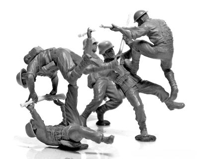 Рукопашный бой, британская и немецкая пехота. Сражения в Северной Африке детальное изображение Фигуры 1/35 Фигуры