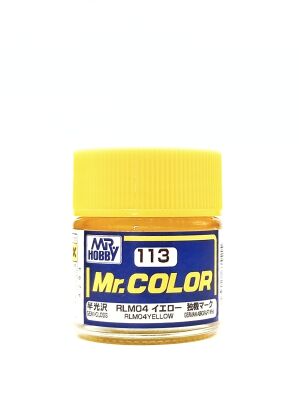 RLM04 Yellow semigloss, Mr. Color solvent-based paint 10 ml. (RLM04 Жовтий напівматовий) детальное изображение Нитрокраски Краски