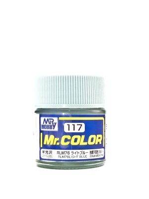  RLM76 Light Blue semigloss, Mr. Color solvent-based paint 10 ml. (RLM76 Голубой полуматовый) детальное изображение Нитрокраски Краски