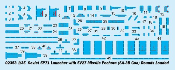 Сборная модель советской пусковой установки 5П71 с боеприпасами к ракетам 5В27 Пещера (SA-3B Goa) детальное изображение Зенитно ракетный комплекс Военная техника