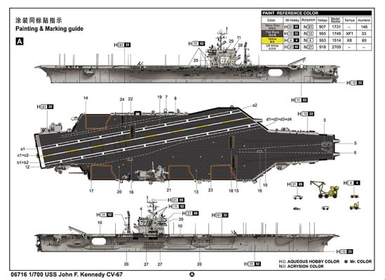 USS John F. Kennedy CV-67 детальное изображение Флот 1/700 Флот