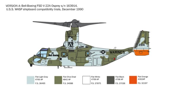 Збірна модель 1/72 конвертоплан  V-22 A OSPREY Italeri 1463 детальное изображение Вертолеты 1/72 Вертолеты