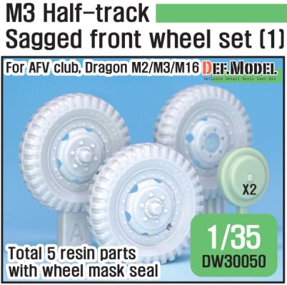 U.S M2/M3/M16 Halftrack Front Sagged Wheel set (1)( for AFV club, Dragon 1/35) детальное изображение Смоляные колёса Афтермаркет