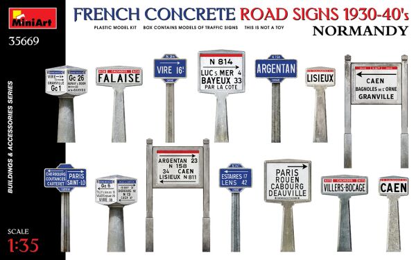 French concrete road signs 1930-40s Normandy детальное изображение Аксессуары 1/35 Диорамы
