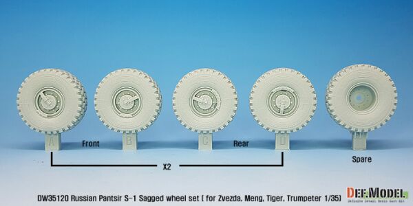 Pantsir S-1 Sagged wheel set( for Meng/Trumpeter 1/35) детальное изображение Смоляные колёса Афтермаркет