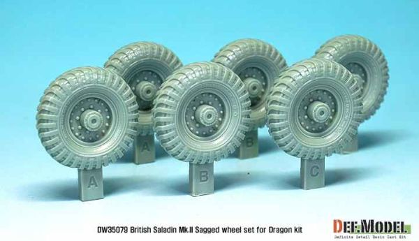 British Saladin MK.II Sagged Wheel set  детальное изображение Смоляные колёса Афтермаркет