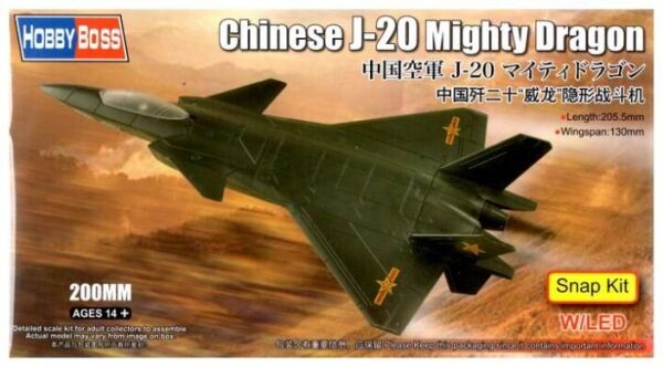 Збірна модель китайського літака J-20 Mighty Dragon детальное изображение Самолеты 200mm Самолеты