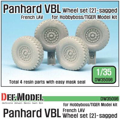 French Panhard VBL LAV Sagged Wheel set - 2( for Tiger model, Hobbyboss 1/35) детальное изображение Смоляные колёса Афтермаркет