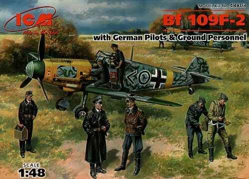 Bf 109F-2 with German Pilots and Ground Personnel детальное изображение Самолеты 1/48 Самолеты