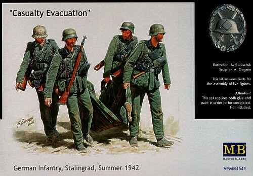 Эвакуация раненых немецкой пехоты, 1942 г. детальное изображение Фигуры 1/35 Фигуры