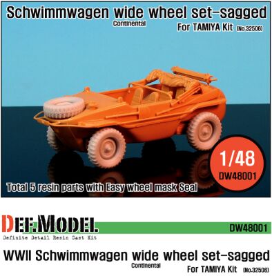 Schwimmwagen Wide Tire(continental)-Sagged (for Tamiya 1/48) детальное изображение Смоляные колёса Афтермаркет