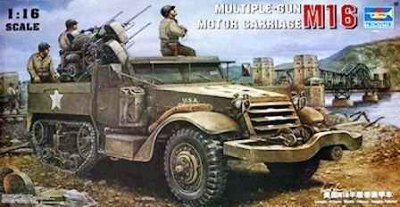 Сборная модель полугусеничного транспортного средства M16 Multi-Gun Motor Carriage детальное изображение Бронетехника 1/16 Бронетехника