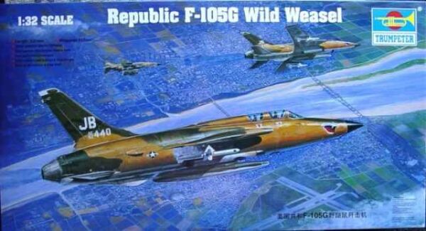 Сборная модель 1/32 Самолет Republic F-105G Wild Weasel Трумпетер 02202 детальное изображение Самолеты 1/32 Самолеты
