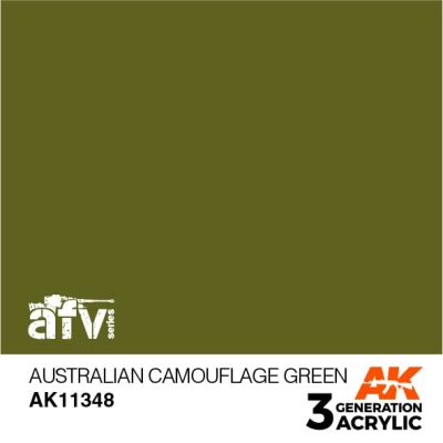 Акрилова фарба AUSTRALIAN CAMOUFLAGE GREEN / Австралійський камо зелений AFV AK-interactive AK11348 детальное изображение AFV Series AK 3rd Generation