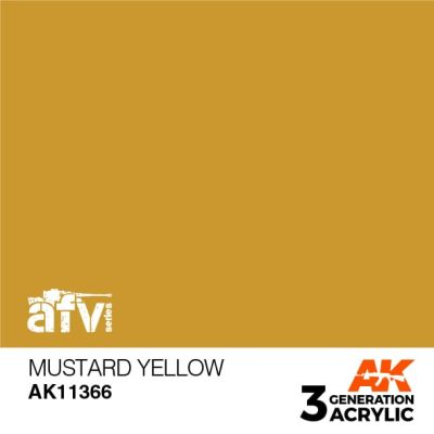 Акрилова фарба MUSTARD YELLOW / Гірчично-жовтий – AFV АК-інтерактив AK11366 детальное изображение AFV Series AK 3rd Generation