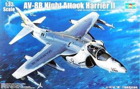 Сборная модель 1/32 Самолет AV-8B Night Attack Harrier II Трумпетер 02285 детальное изображение Самолеты 1/32 Самолеты
