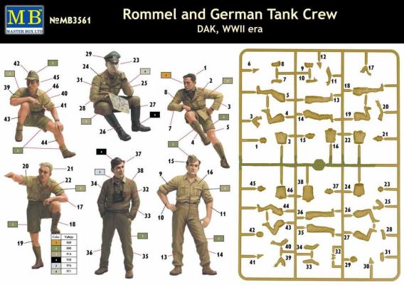 &quot;Rommel and German Tank Crew, DAK, WW II era&quot; детальное изображение Фигуры 1/35 Фигуры