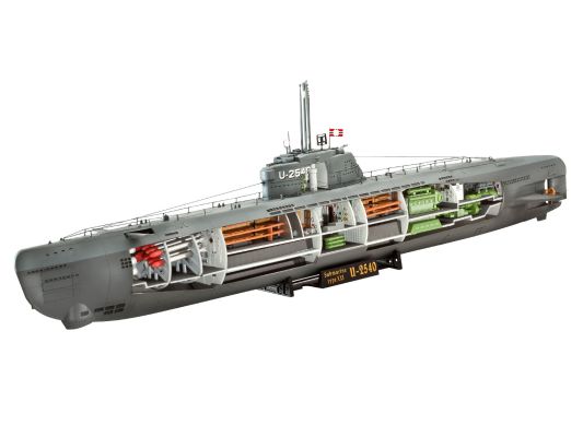 German Submarine Type XXI U 2540 with interior детальное изображение Флот 1/144 Флот