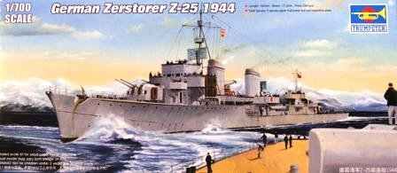 German Zerstorser Z-25, 1944 детальное изображение Флот 1/700 Флот