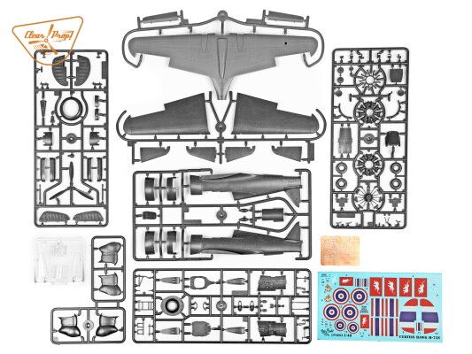 Сборная модель 1/48 самолет H-75N Hawk Clear Prop 4804 детальное изображение Самолеты 1/48 Самолеты