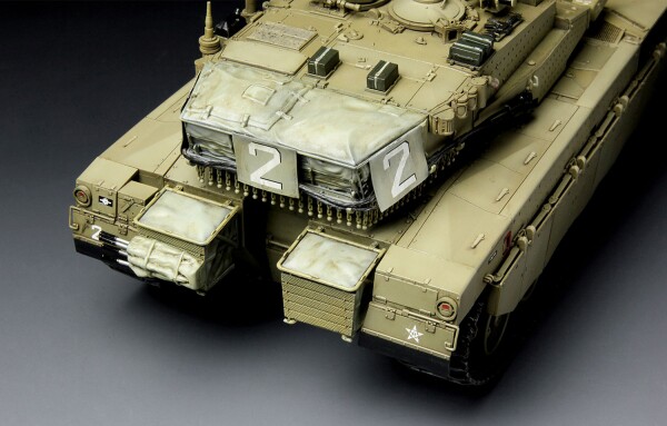 Сборная модель 1/35 основной боевой танк Меркава Mk3 BAZ с минным тралом Nochri Dalet Менг TS-005 детальное изображение Бронетехника 1/35 Бронетехника