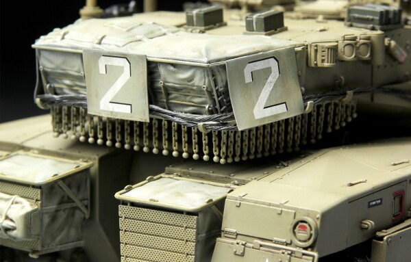 Сборная модель 1/35 основной боевой танк Меркава Mk3 BAZ с минным тралом Nochri Dalet Менг TS-005 детальное изображение Бронетехника 1/35 Бронетехника