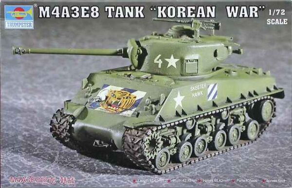 Збірна модель 1/72 американський танк M4A3E8 (T80 Tracked) Korean War Trumpeter 07229 детальное изображение Бронетехника 1/72 Бронетехника