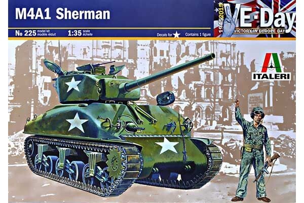 Збірна модель 1/35 Танк M4-A1 Sherman Italeri 0225 детальное изображение Бронетехника 1/35 Бронетехника