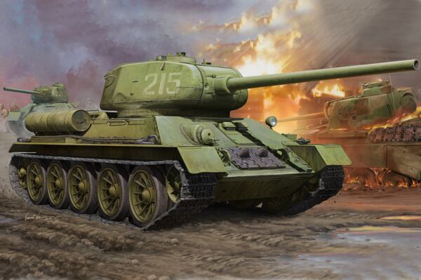 Сборная модель Советского среднего танка T34/85 детальное изображение Бронетехника 1/16 Бронетехника
