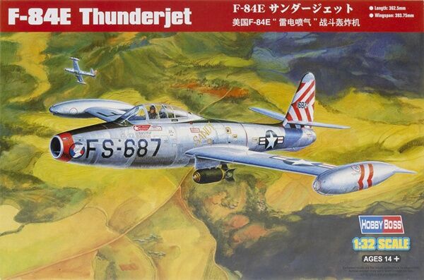 Сборная модель американского бомбардировщика F-84E Thunderjet детальное изображение Самолеты 1/32 Самолеты