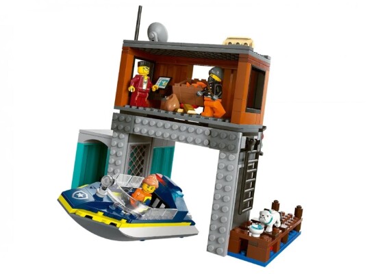 Конструктор LEGO City Полицейская моторная лодка и мошенническое укрытие 60417 детальное изображение City Lego