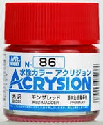 Water-based acrylic paint Acrysion Red Madder Mr.Hobby N86 детальное изображение Акриловые краски Краски