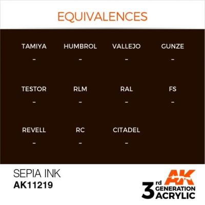 Acrylic paint SEPIA / INK АК-Interactive AK11219 детальное изображение General Color AK 3rd Generation