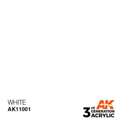 Акриловая краска WHITE - INTENSE / БЕЛЫЙ АК-интерактив AK11001 детальное изображение General Color AK 3rd Generation