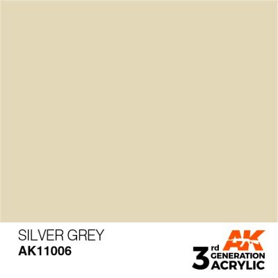 Акриловая краска SILVER GREY – STANDARD / СЕРЕБРЯНЫЙ СЕРЫЙ АК-интерактив AK11006 детальное изображение General Color AK 3rd Generation