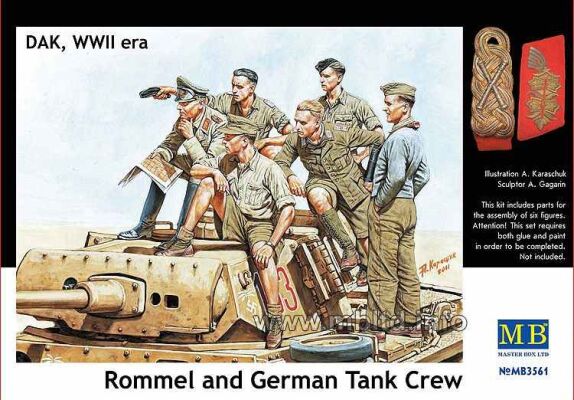 &quot;Rommel and German Tank Crew, DAK, WW II era&quot; детальное изображение Фигуры 1/35 Фигуры