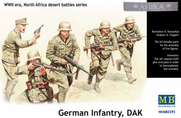 Немецкая пехота DAK, Вторая мировая война, Серия боев в пустыне Северной Африки детальное изображение Фигуры 1/35 Фигуры