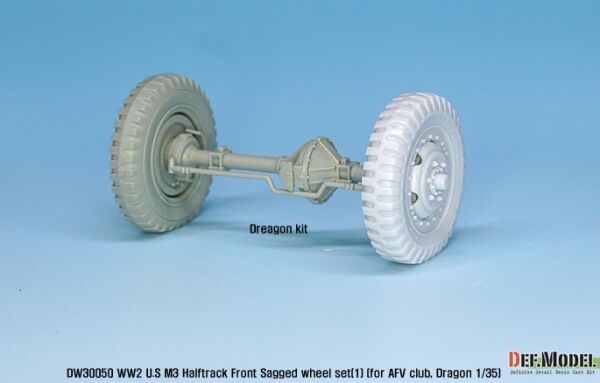 U.S M2/M3/M16 Halftrack Front Sagged Wheel set (1)( for AFV club, Dragon 1/35) детальное изображение Смоляные колёса Афтермаркет
