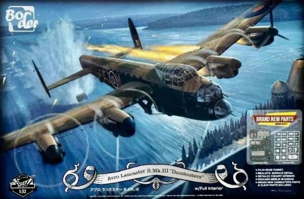 Assembled scale model 1/32 Avro Lancaster B. Mk.III &quot;Dambusters&quot;w/ Full Interior Border Model  BF-011 детальное изображение Самолеты 1/32 Самолеты