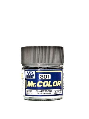 Gray FS36081 semigloss, Mr. Color solvent-based paint 10 ml. (FS36081 Серый полуматоый) детальное изображение Нитрокраски Краски
