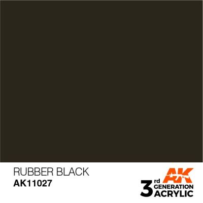 Acrylic paint RUBBER BLACK – STANDARD / TIRE BLACK (RUBBER COLOR) AK-interactive AK11027 детальное изображение General Color AK 3rd Generation