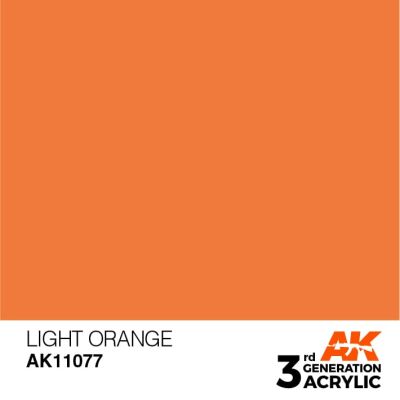 Акриловая краска LIGHT ORANGE – STANDARD / СВЕТЛО-ОРАНЖЕВЫЙ АК-интерактив AK11077 детальное изображение General Color AK 3rd Generation