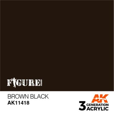 Акрилова фарба BROWN BLACK – КОРИЧНЕВО-ЧОРНИЙ FIGURES АК-interactive AK11418 детальное изображение Figure Series AK 3rd Generation