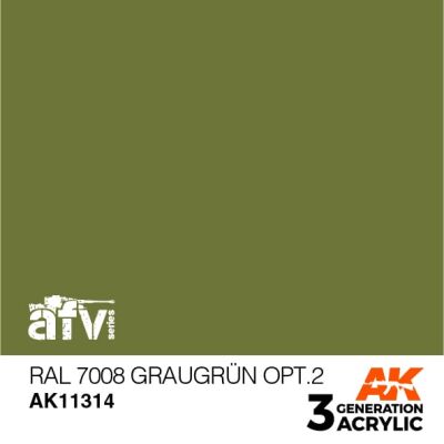 Акриловая краска RAL 7008 GRAUGRÜN OPT 2 / Серо - зелёный №2 – AFV АК-интерактив AK11314 детальное изображение AFV Series AK 3rd Generation