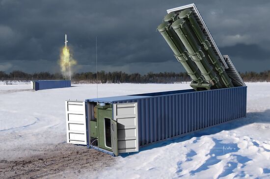 Scale model 1/35  Containerized missile system 3M54 &quot;Club-K&quot; Trumpeter 01077                                      детальное изображение Артиллерия 1/35 Артиллерия