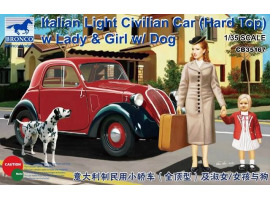 Збірна модель італійського легкого цивільного автомобіля (жорсткий верх) з дамою та собакою